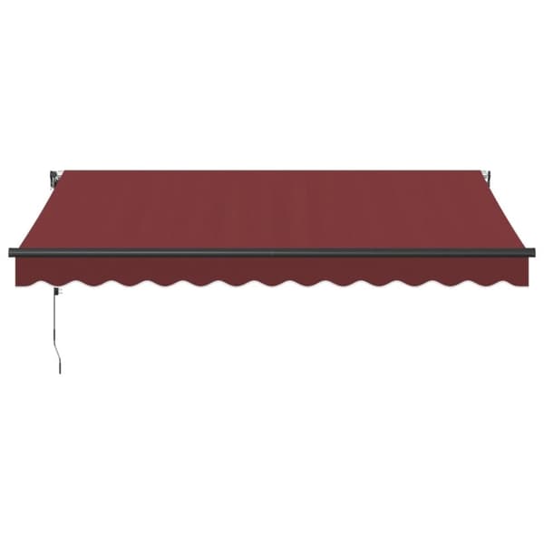 vidaXL Automatisk uttrekkbar markise med LED burgunder 350x250 cm