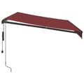 Miniatyrbilde 5 av 11: vidaXL Automatisk uttrekkbar markise med LED burgunder 350x250 cm