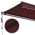 Miniatyrbilde 8 av 11: vidaXL Automatisk uttrekkbar markise med LED burgunder 350x250 cm