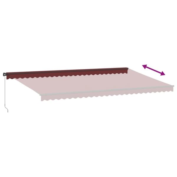 vidaXL Käsin kelattava markiisi viininpunainen 600x300 cm