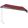 Miniatyrbilde 5 av 11: vidaXL Manuell uttrekkbar markise med LED burgunder 350x250 cm