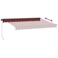 Miniatyrbilde 6 av 11: vidaXL Manuell uttrekkbar markise med LED burgunder 350x250 cm