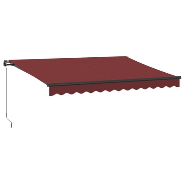 vidaXL Manuell uttrekkbar markise med LED burgunder 350x250 cm