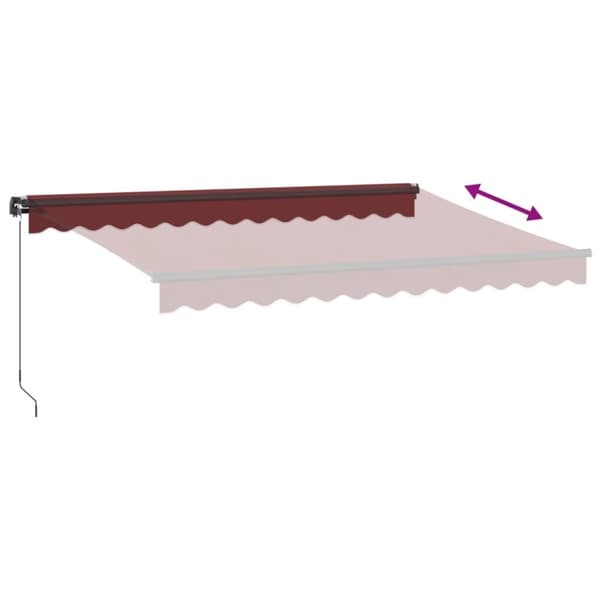 vidaXL Käsin kelattava markiisi LEDit viininpunainen 350x250 cm