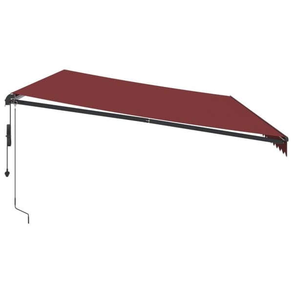 vidaXL Markis automatiskt infällbar med LEDs vinröd 600x300 cm
