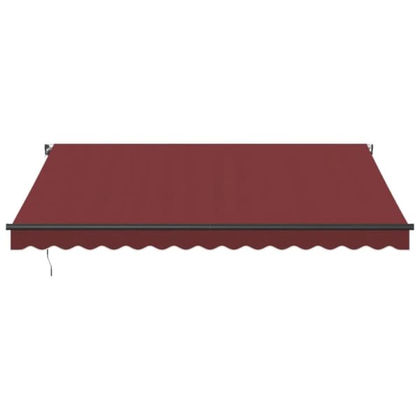 vidaXL Manuell uttrekkbar markise med LED burgunder 400x300 cm
