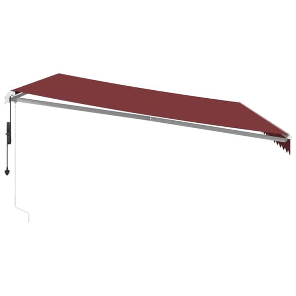 vidaXL Automatisk uttrekkbar markise med LED burgunder 500x350 cm