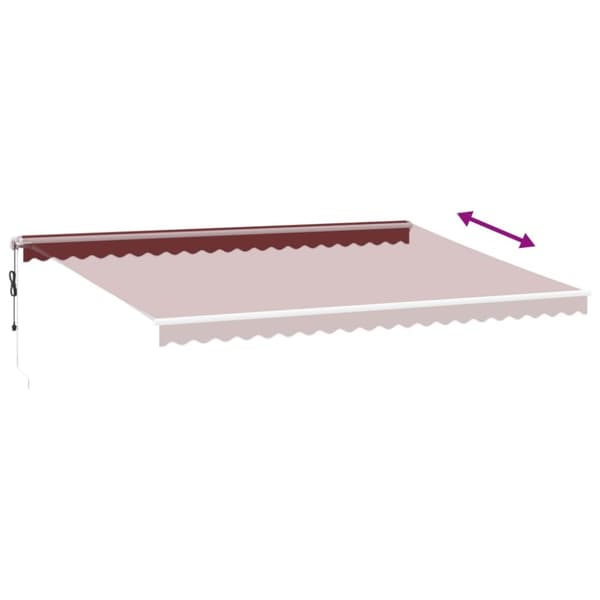 vidaXL Automatisk uttrekkbar markise med LED burgunder 500x350 cm