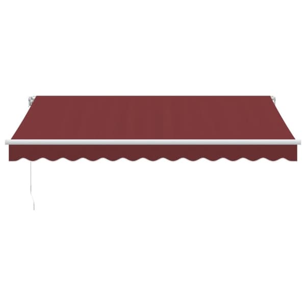 vidaXL Käsin kelattava markiisi LED viininpunainen 350x250 cm