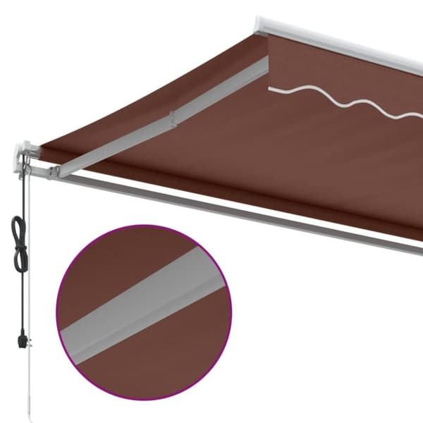 vidaXL Automatisk uttrekkbar markise brun 400x350 cm