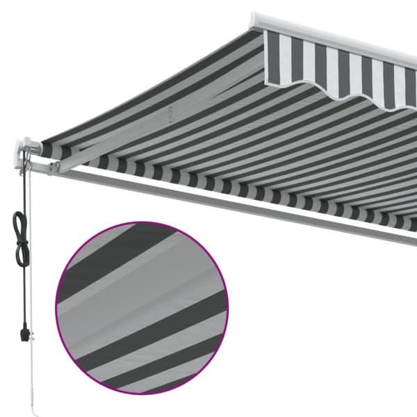 vidaXL markise 450x350 cm automatisk betjening antracitgrå og hvid