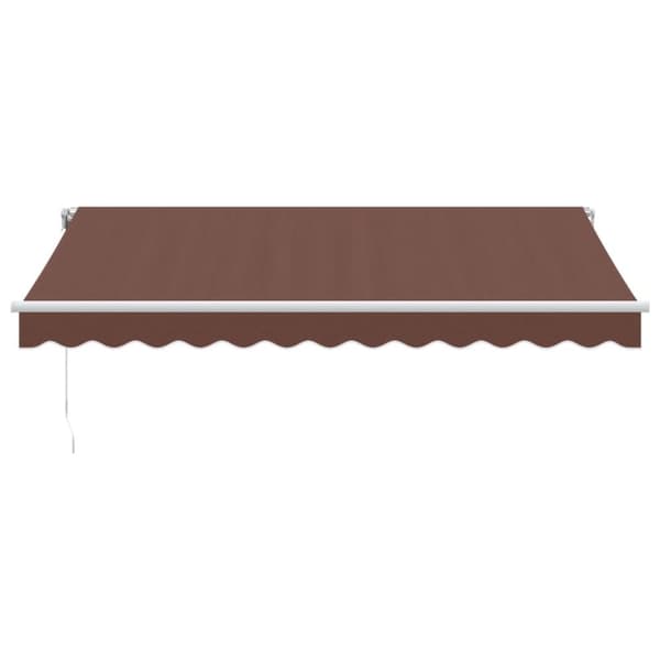 vidaXL Manuell uttrekkbar markise med LED brun 350x250 cm