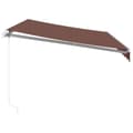 Miniatyrbilde 5 av 11: vidaXL Manuell uttrekkbar markise med LED brun 350x250 cm