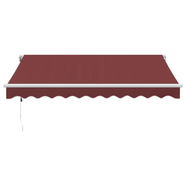 vidaXL Automatisk uttrekkbar markise med LED burgunder 300x250 cm