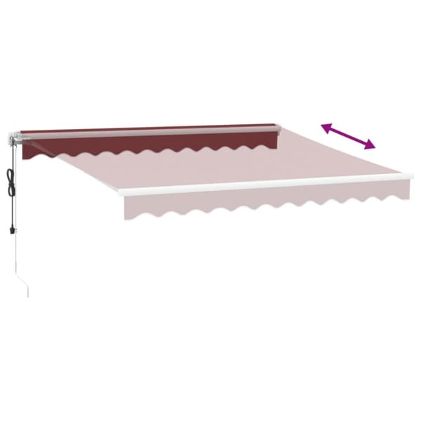 vidaXL Automatisk uttrekkbar markise med LED burgunder 300x250 cm