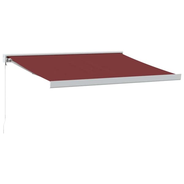 vidaXL Manuell uttrekkbar markise burgunder 300x250 cm