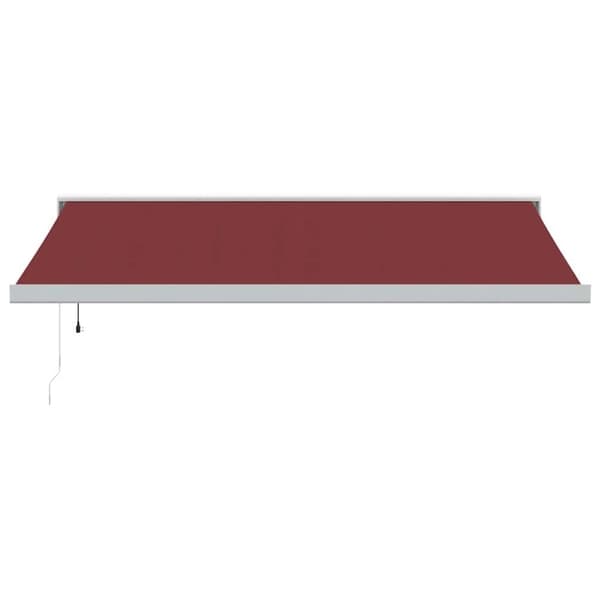 vidaXL Markis automatiskt infällbar vinröd 450x300 cm