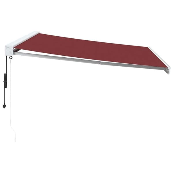 vidaXL Markis automatiskt infällbar vinröd 450x300 cm