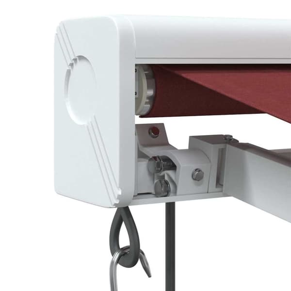 vidaXL Markis automatiskt infällbar vinröd 450x300 cm