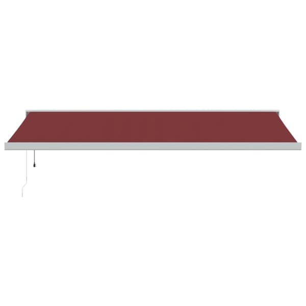 vidaXL Markis automatiskt infällbar vinröd 500x300 cm