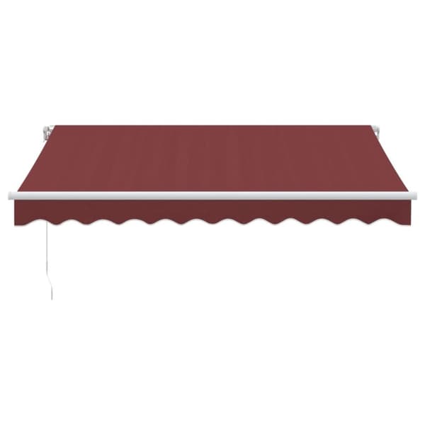 vidaXL Käsin kelattava markiisi LED-valoilla viininpunainen 300x250 cm