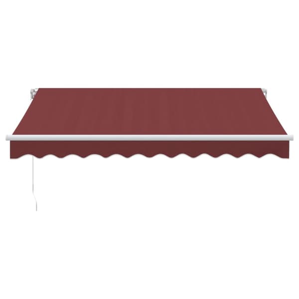 vidaXL Manuell uttrekkbar markise med LED burgunder 300x250 cm