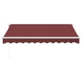 Miniatyrbilde 4 av 11: vidaXL Manuell uttrekkbar markise med LED burgunder 300x250 cm
