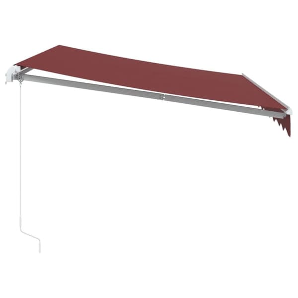 vidaXL Manuell uttrekkbar markise med LED burgunder 300x250 cm