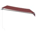 Miniatyrbilde 5 av 11: vidaXL Manuell uttrekkbar markise med LED burgunder 300x250 cm