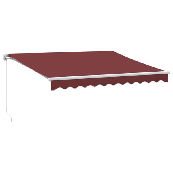 vidaXL Manuell uttrekkbar markise med LED burgunder 300x250 cm