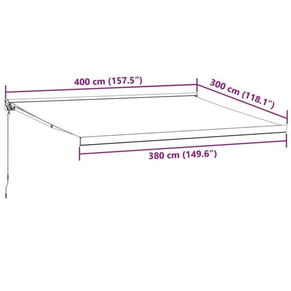 vidaXL Manuell uttrekkbar markise brun 400x300 cm