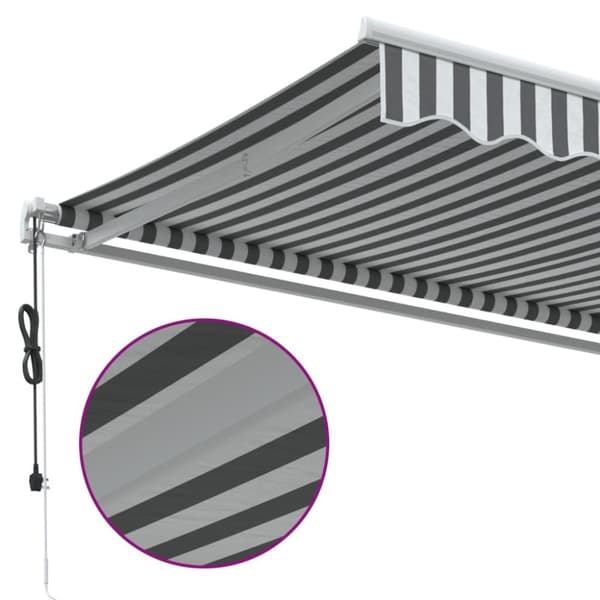 vidaXL Automaattimarkiisi antrasiitti/valkoinen 350x250 cm