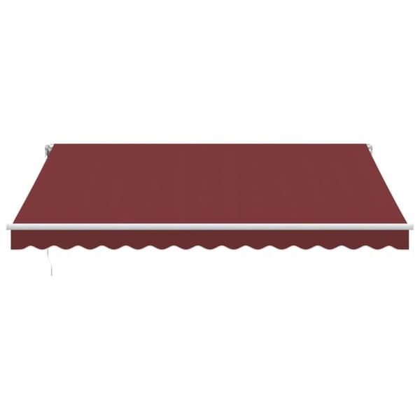 vidaXL Manuell uttrekkbar markise med LED burgunder 400x350 cm