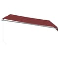 Miniatyrbilde 5 av 11: vidaXL Manuell uttrekkbar markise med LED burgunder 400x350 cm
