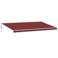 Miniatyrbilde 2 av 11: vidaXL Automatisk uttrekkbar markise med LED burgunder 600x300 cm
