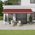 Miniatyrbilde 1 av 11: vidaXL Automatisk uttrekkbar markise med LED burgunder 600x300 cm
