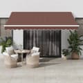 Miniatyrbillede 1 af 11: vidaXL markise med LED-lys 400x300 cm automatisk betjening brun