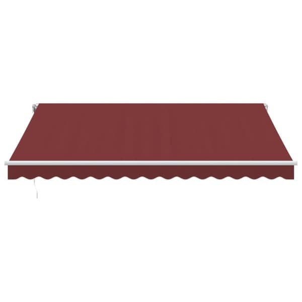 vidaXL Automatisk uttrekkbar markise med LED burgunder 400x350 cm