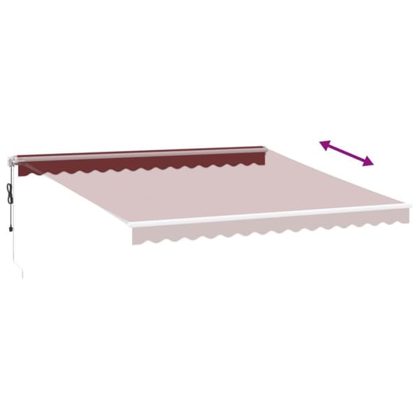 vidaXL Automatisk uttrekkbar markise med LED burgunder 400x350 cm