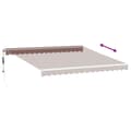 Miniatyrbilde 6 av 11: vidaXL Automatisk uttrekkbar markise med LED brun 400x300 cm