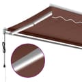 Miniatyrbilde 8 av 11: vidaXL Automatisk uttrekkbar markise med LED brun 400x300 cm