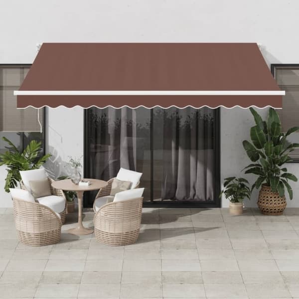 vidaXL Automatisk uttrekkbar markise med LED brun 400x300 cm