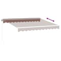 Miniatyrbild 6 av 11: vidaXL Markis manuellt infällbar med LEDs brun 300x250 cm