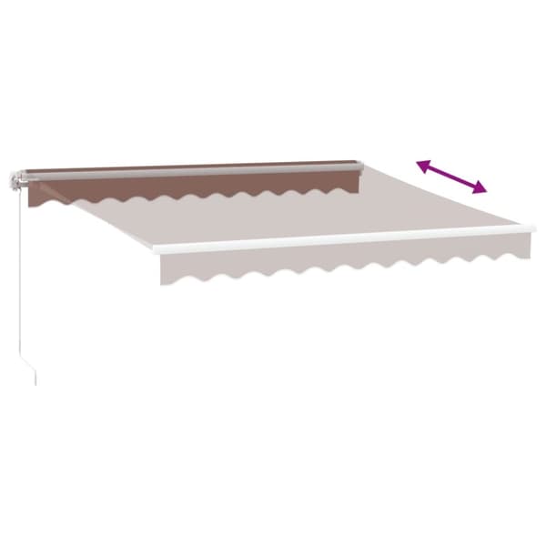 vidaXL Markis manuellt infällbar med LEDs brun 300x250 cm