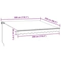 Miniatyrbild 11 av 11: vidaXL Markis manuellt infällbar med LEDs brun 300x250 cm