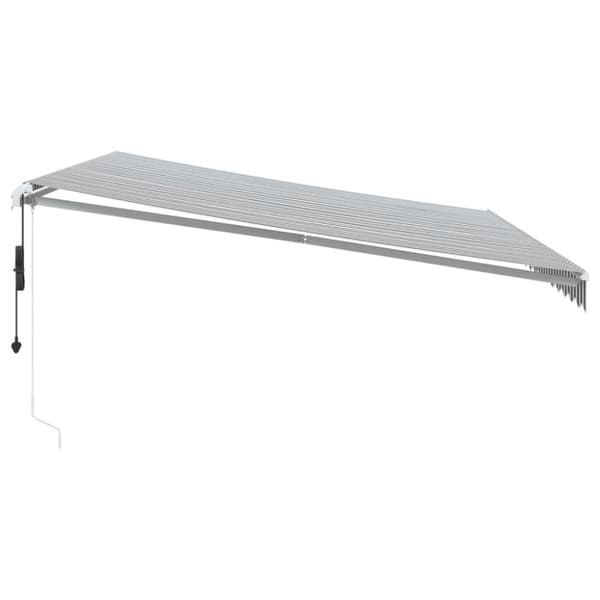 vidaXL Markis automatiskt infällbar antracit&vit 450x300 cm