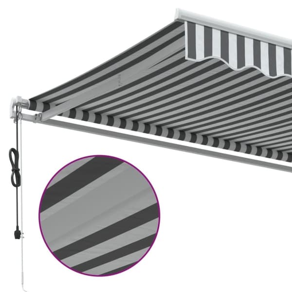 vidaXL markise 450x300 cm automatisk betjening antracitgrå og hvid