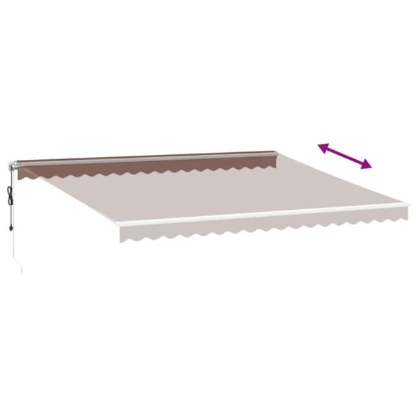 vidaXL markise med LED-lys 500x300 cm automatisk betjening brun