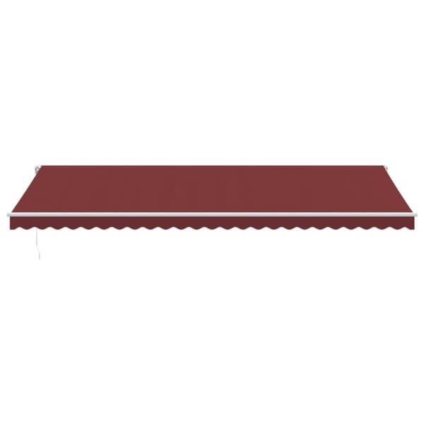 vidaXL Manuell uttrekkbar markise med LED burgunder 600x300 cm