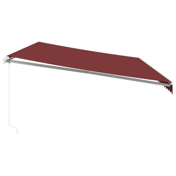 vidaXL Manuell uttrekkbar markise med LED burgunder 600x300 cm